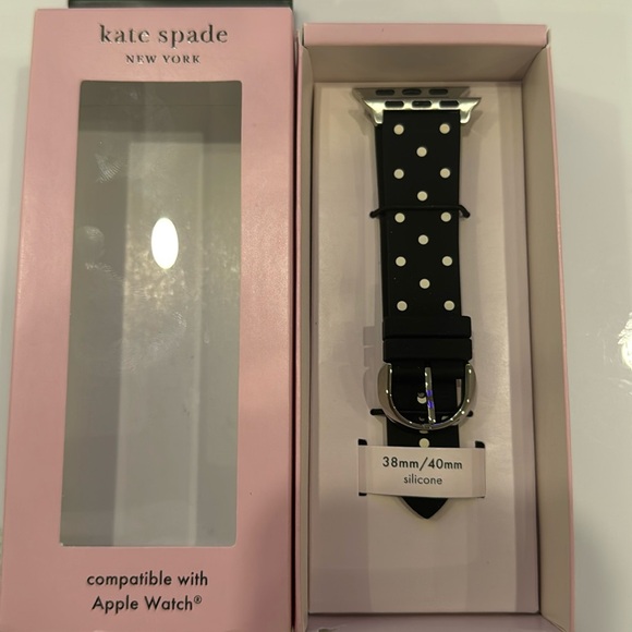 kate spade Accessories - KATE SPADE black and white Polk a dot silicone band